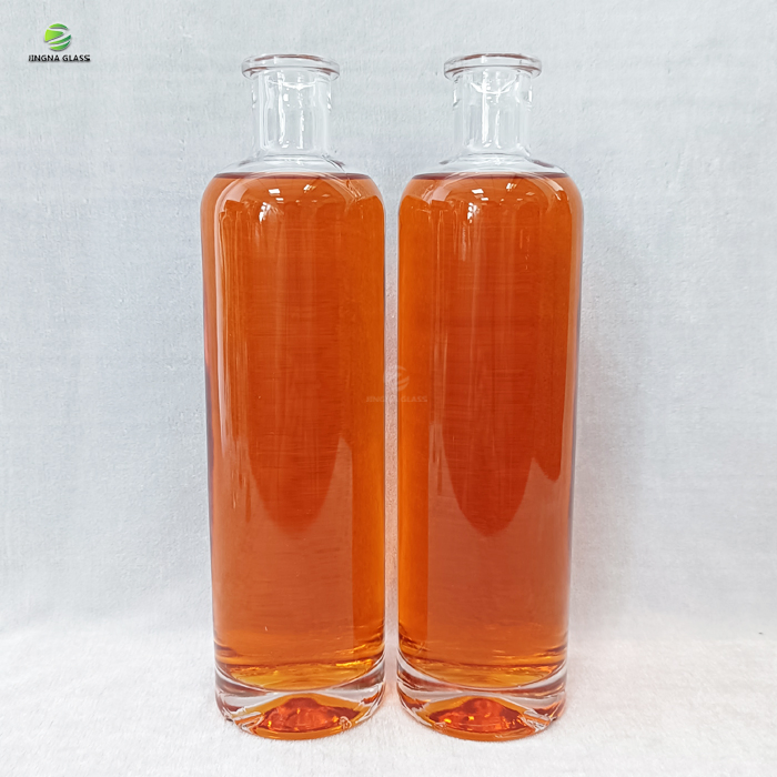 750ml Short Neck Cylindrical High Round Spirit Glass Bottle