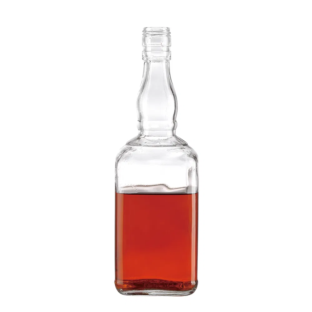 Premium Luxury England Thick Glass Empty Transparent 500ml 750ml Glass Liquor Bottle for Gin Whisky Rum