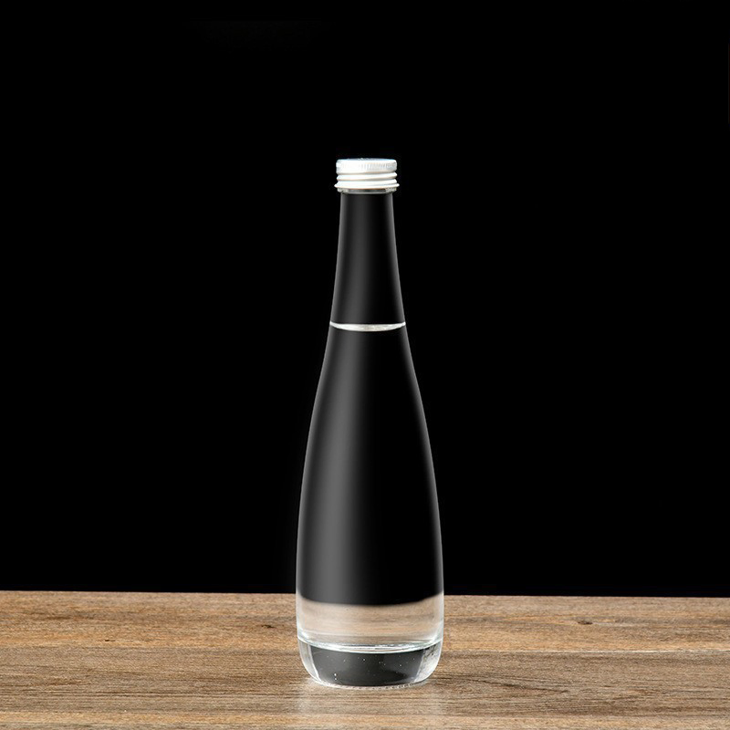 Clear Round Shape 330 Ml 500 Ml Long Neck Tall Slim Coffee Milk Alcoholic Beverage Juice Glass Bottles with Aluminum Screw Cap