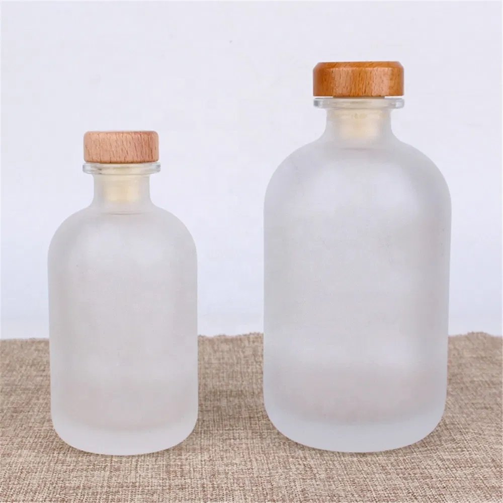 Mini Short Neck Flat Shoulder 250ml 500ml Color Sparying 700ml 750ml Glass Liquor Spirit Wine Brandy Vodka Whisky Bottle with Cork