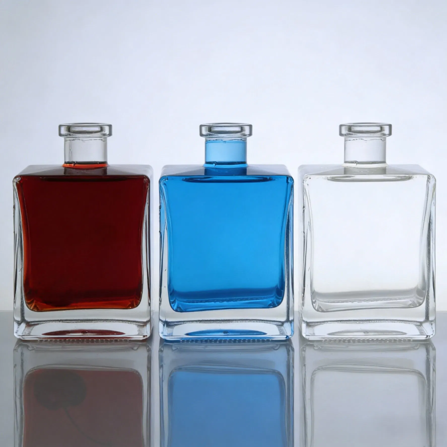 500ml Short Neck Square Glass Mezcal Bottle for Whiskey Vodka Tequila Gin Rum with Cork