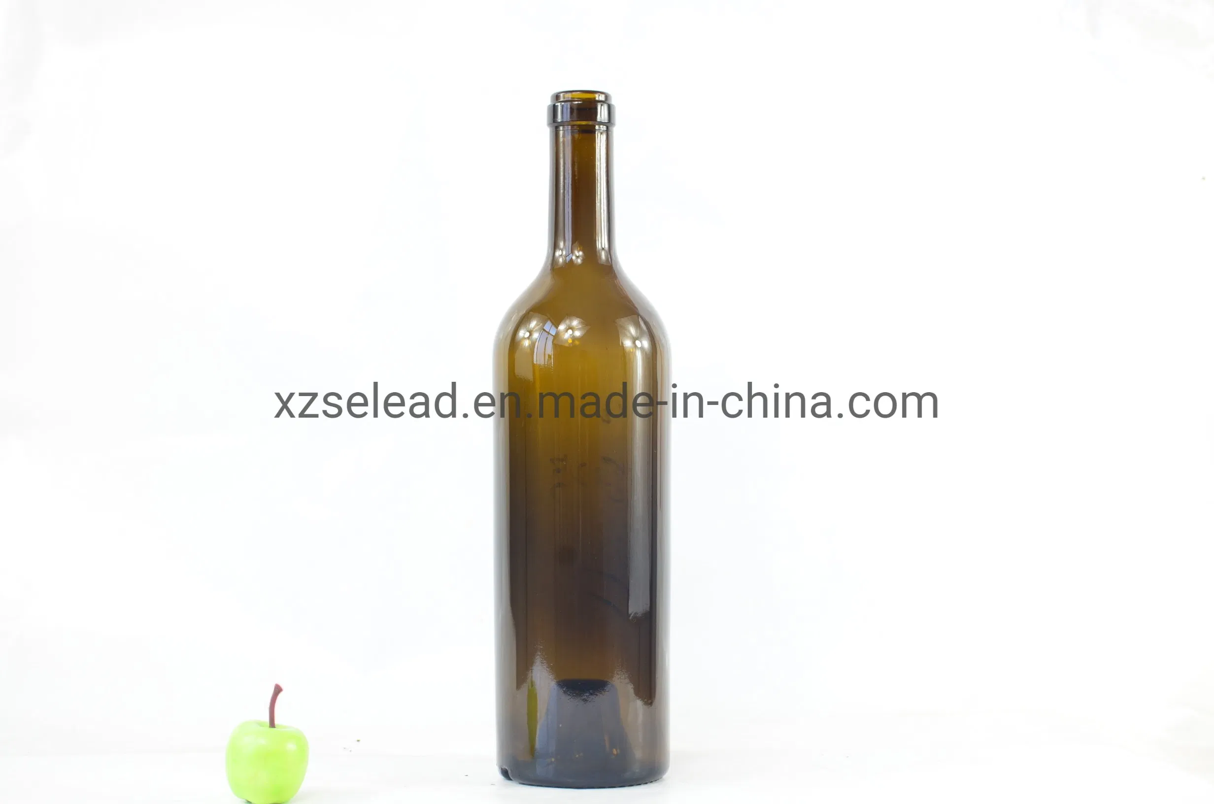 750ml Antique Green Burgundy Wine Glass Bottle with Cork Finish