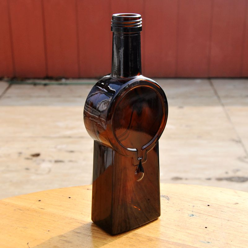 Brown Square Glass Bottle of 500 Ml