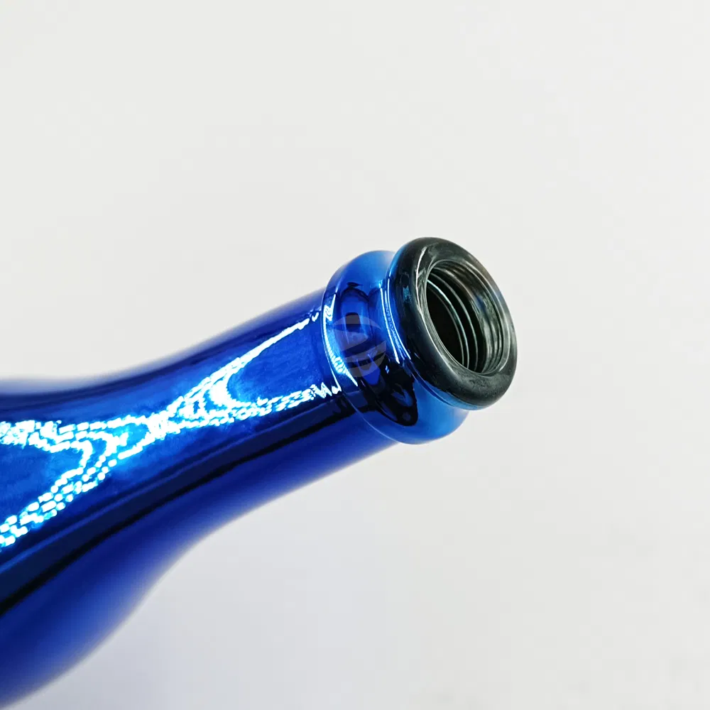 Blue Electroplated Glass Bottle