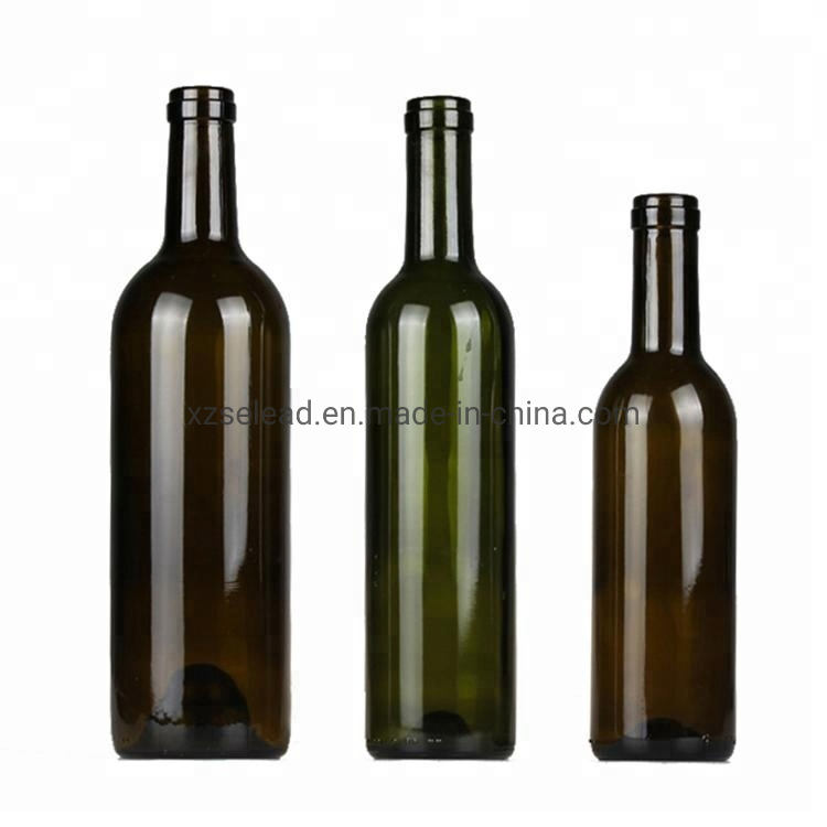 750ml Antique Green Burgundy Wine Glass Bottle with Cork Finish