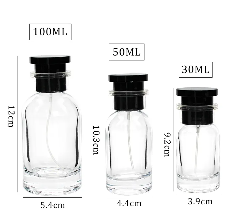 Thick Base Empty Glass Perfume Bottle with Lids OEM ODM