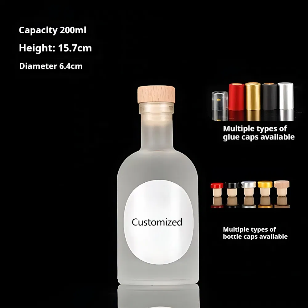 Glass Mini Liquor Bottles with Caps Small Glass Alcohol Bottles Reusable Empty Spirit Mini Wine Bottles