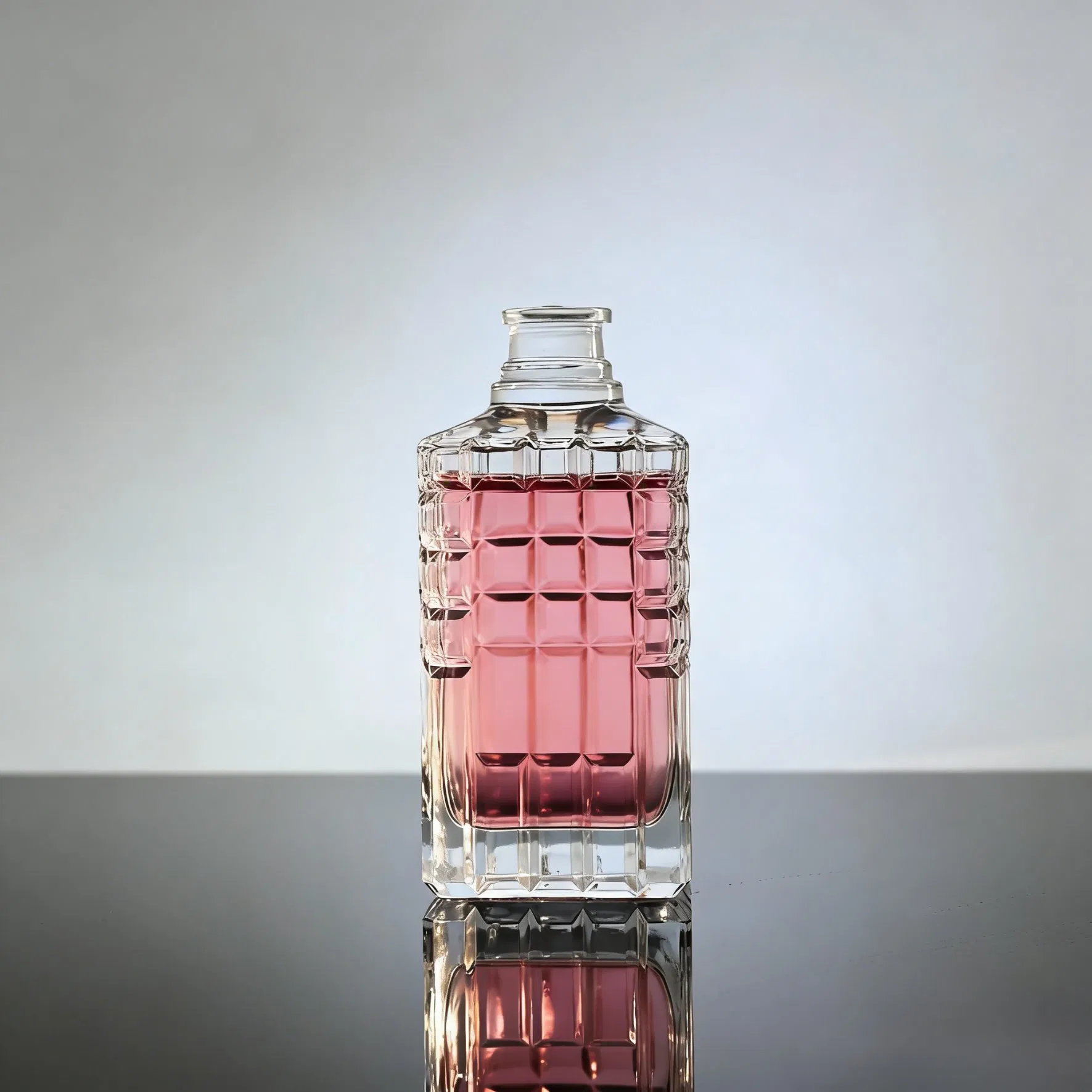 Wholesale 500ml Short Neck Transparent Square Glass Liquor Bottle for Whiskey Vodka Pisco Brandy Spirits