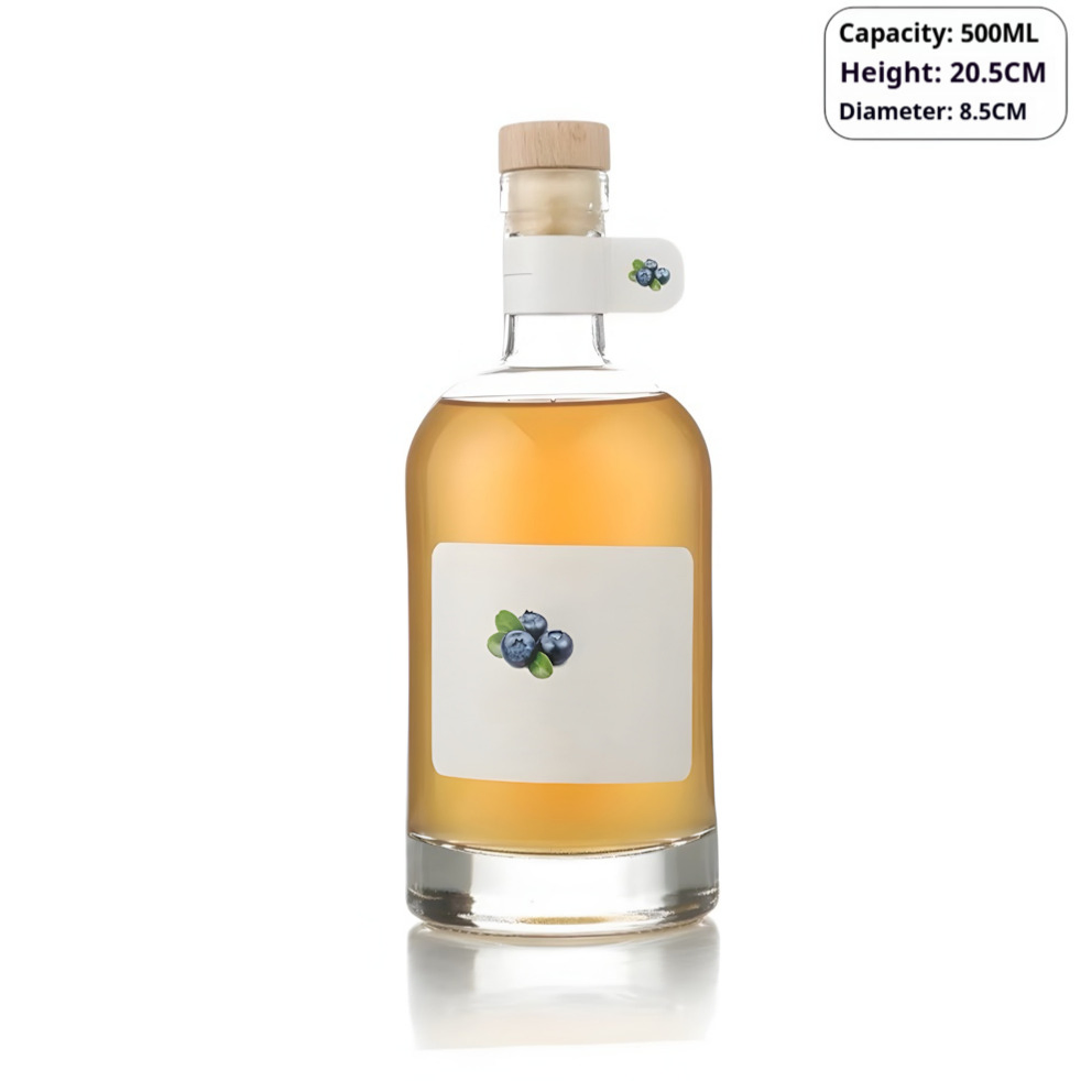 Luxury 500ml Xo Vodka Decanter with Matte Finish Customizable Engraved Glass Whisky Wine Bottle Flat Shape and Screw Crown Cap