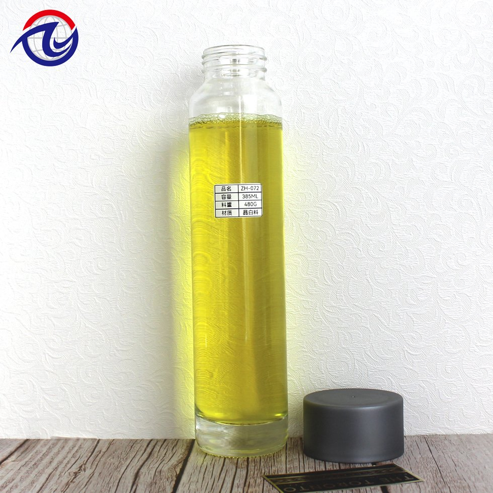 Competitive Price Transparent Voss Mineral Water Bottle Screen Printing 800ml 500ml 385ml 100ml High Flint Juice Drink Beverage Glass Bottle with Plastic Cap