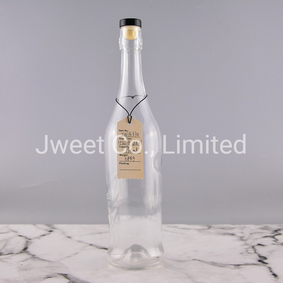 Customized Unique Embossed Super Flint Whisky Glass Bottle 750ml