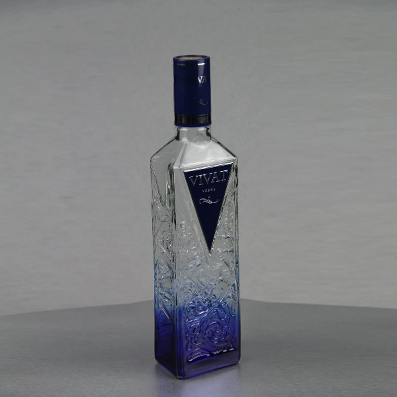 Pink Painting Vodka Bottle Luxury Liquor Spirits Flint Glass Bottle