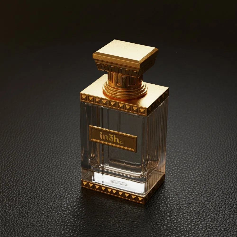 Hot Sale Custom Label 50ml 100ml Empty Luxury Transparent Cosmetic Glass Perfume Bottle with Spray Pump and Metal Cap Box Packaging