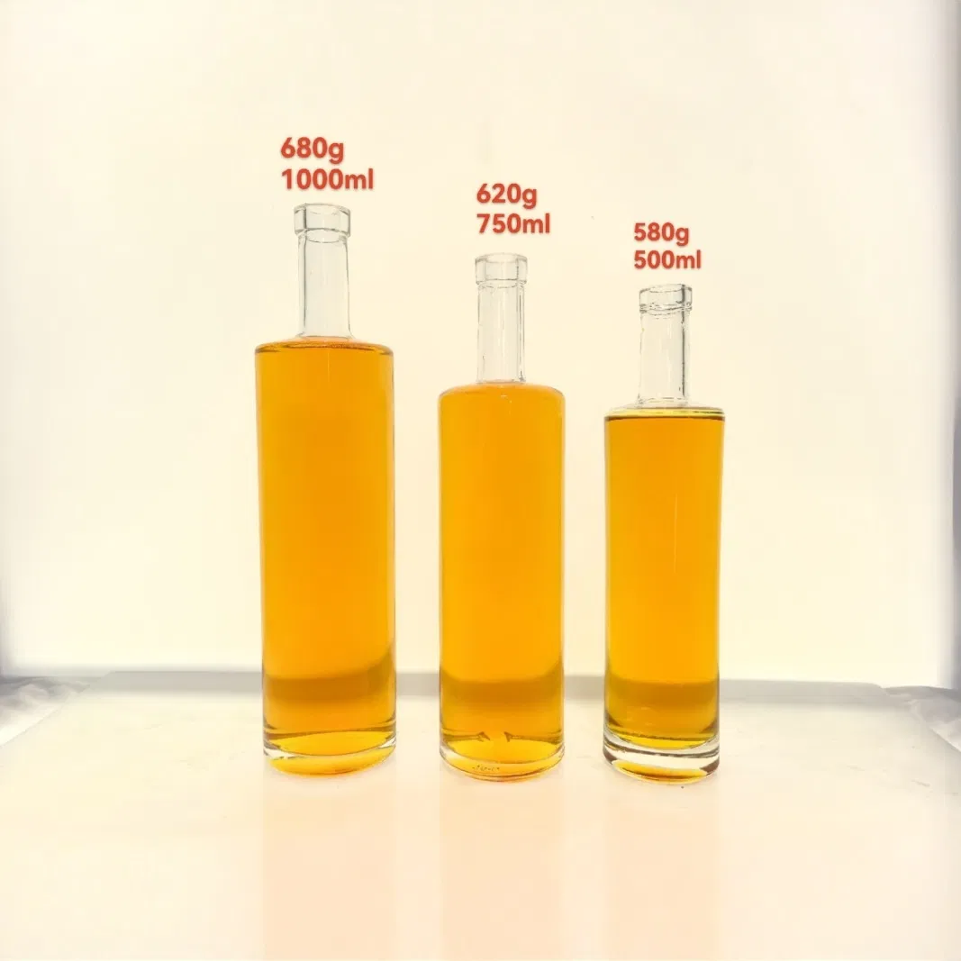 Custom Wholesale Vodka 700ml 750ml Glass Bottle Extra Flint Gin Tequila Whisky Brandy Spirit Liquor Glass Bottle