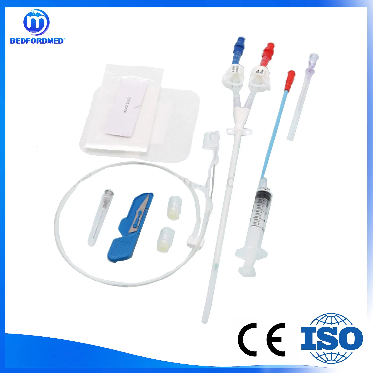Disposable Medical Supplies Hemodialysis Dialysis Single Double Triple Lumen Catheter Kit