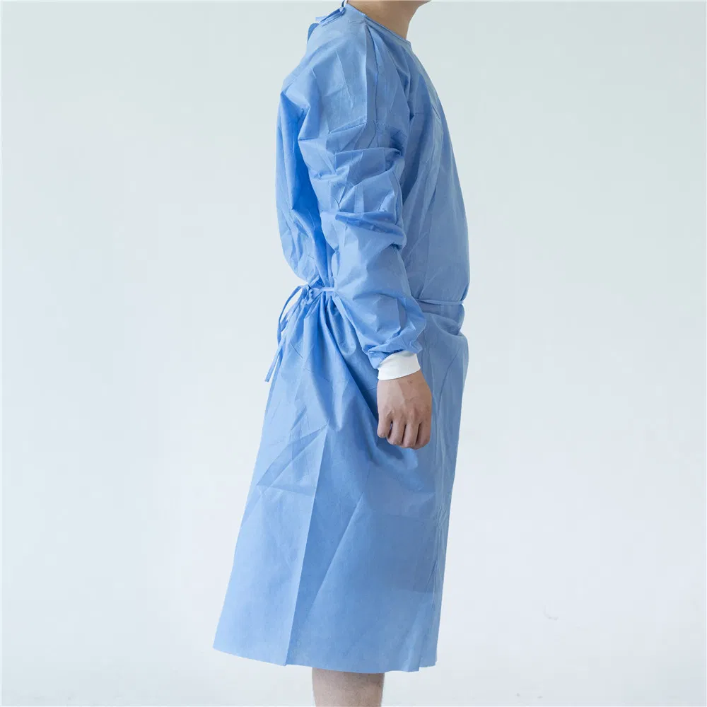 Reinforced SMMS Disposable Surgical Gown – Waterproof, Breathable, Non-Woven Medical Isolation Gown