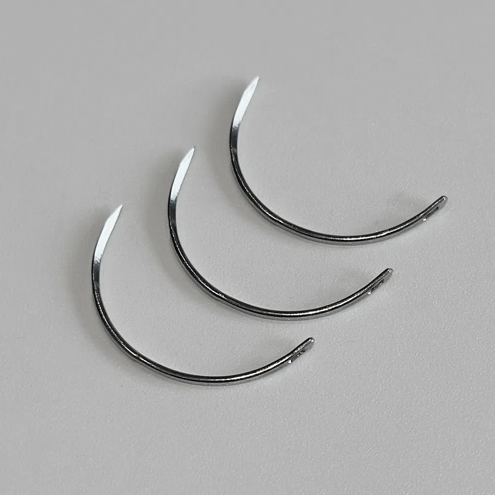 4-Piece Sterile Suture Needle Kit for Lower Extremity Operations - Disposable, Eyed, Heavy-Duty Stainless Steel