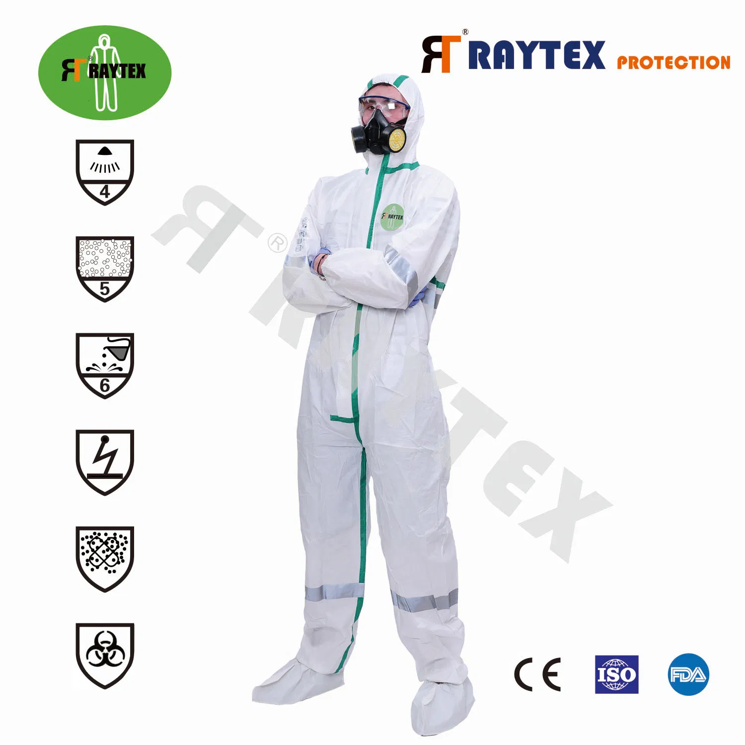 Full Body Isolation Disposable Non-Woven Coverall with Safety Protective Overall Working Farm Coverall