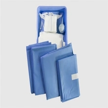 Fast Delivery Sterilize Disposable Standard Fenestrated Cesarean Surgical Kit Drape Set with Hole for Hospital