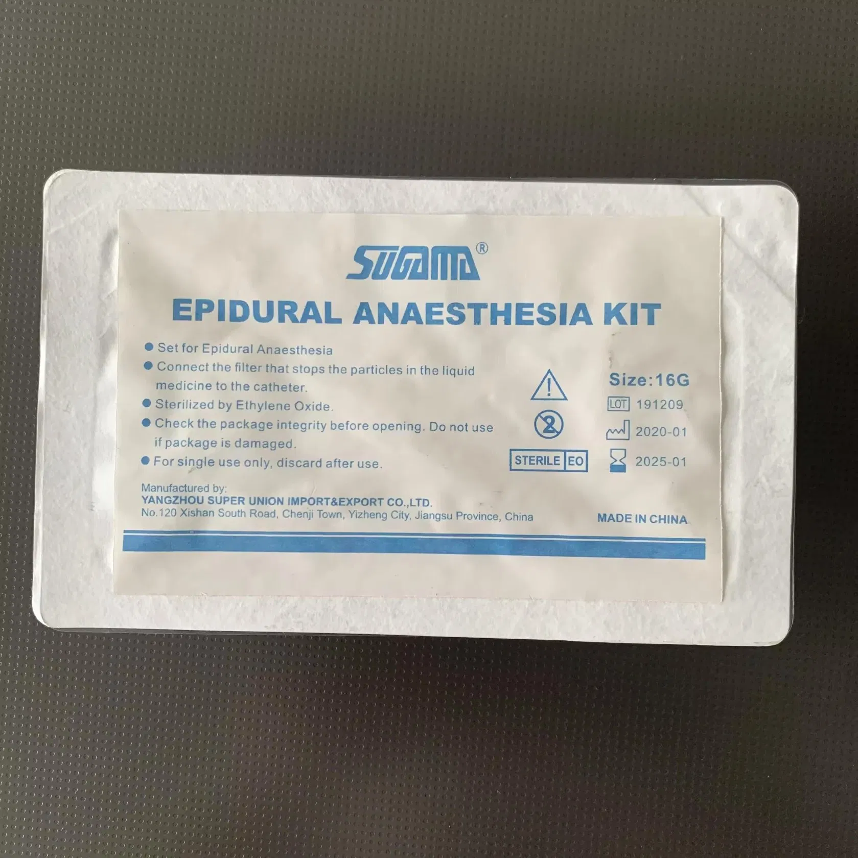 Disposbale Medical Sterile Epidural Kit with Special Catheter for Hospital Operation Room