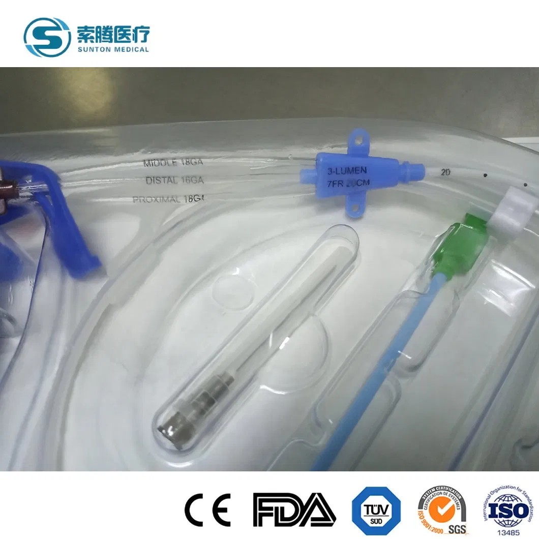 Sunton China Factory Price Custom Sterile Central Venous Catheter Set Kit Wholesale Medical Grade Antimicrobial Single Lumen CVC Central Venous Catheter Kit