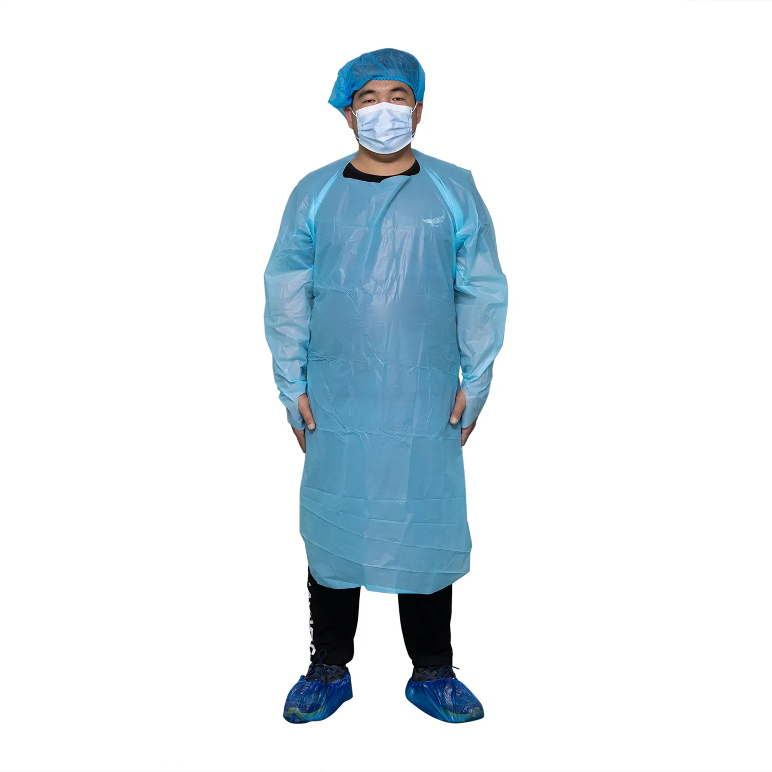 Standard Reinforced Disposable Surgical Non Woven Waterproof CPE Gown with Thumb Loop
