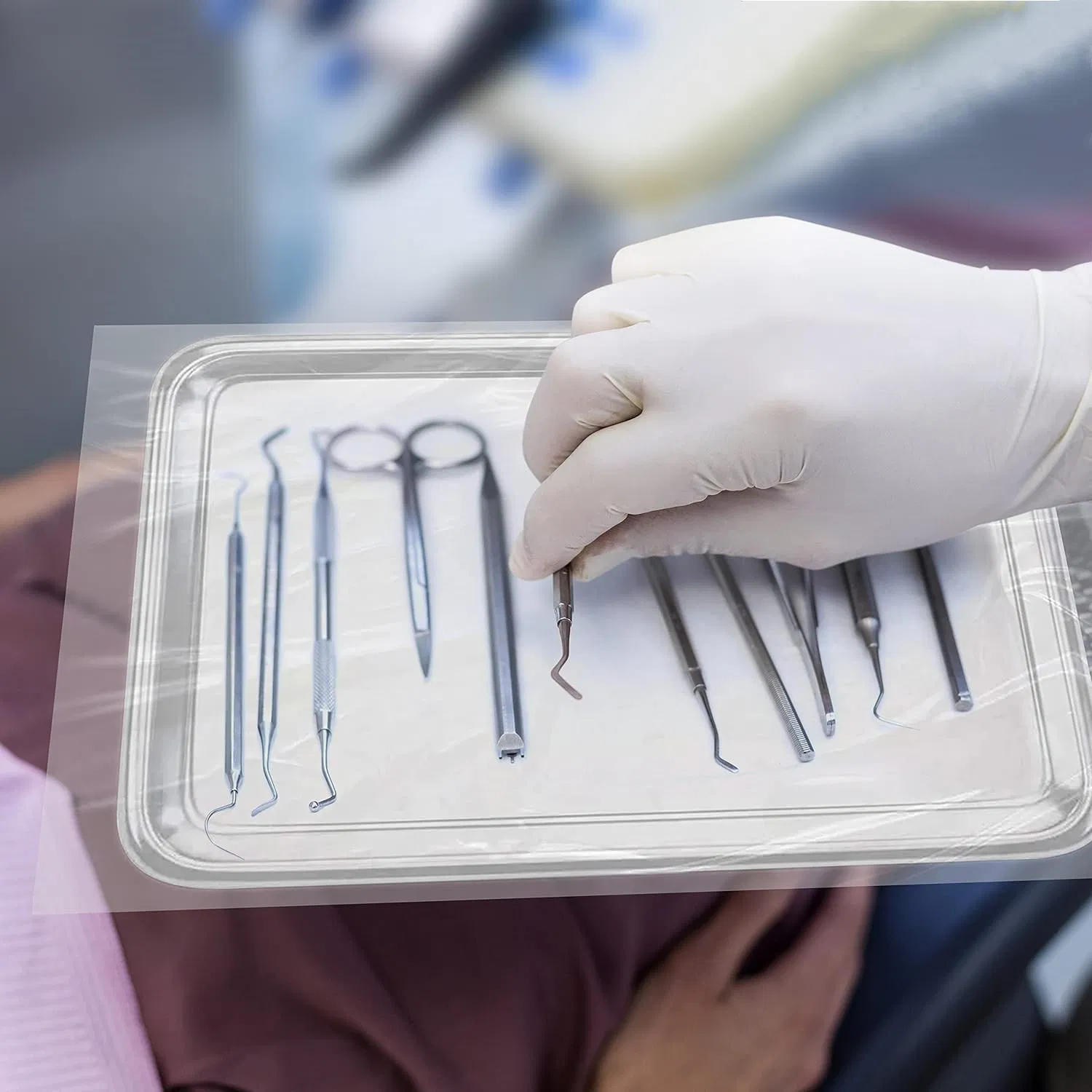 SJ Disposable 500pc/box Plastic Protective Sleeve 10.5x14inch Dental Instrument Tray Covers