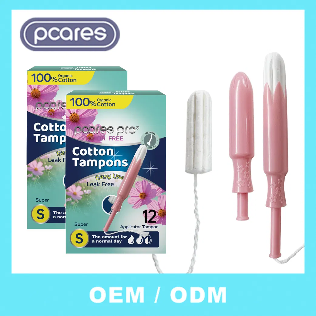 100% Natural Cotton Tampon Disposable Applicator Tampons Private Label Organic Tamponshot Sale Products