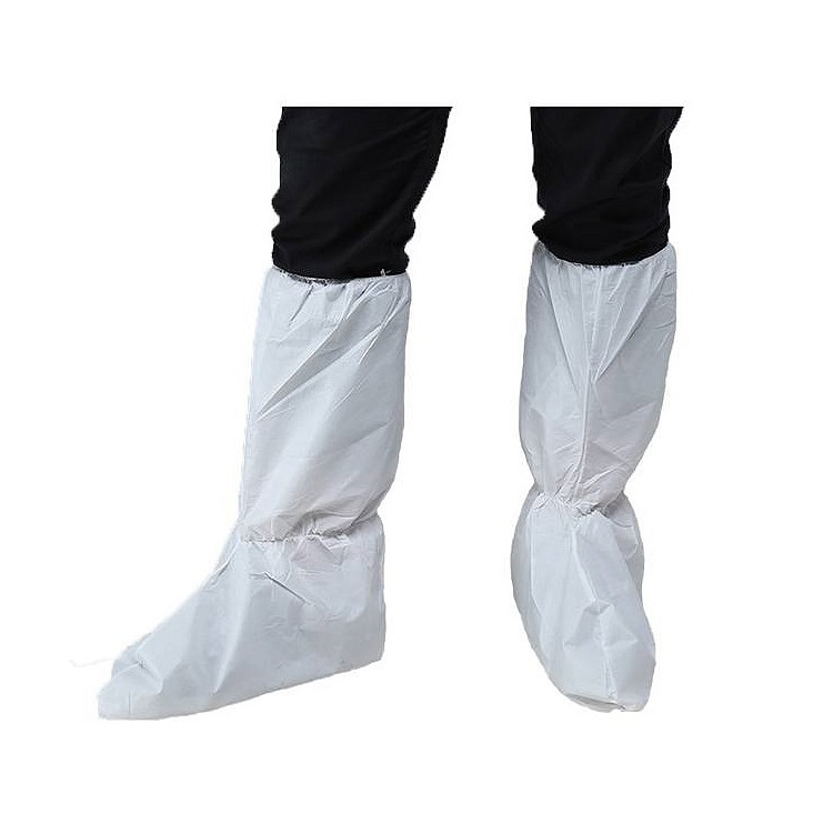 Medical PP Non Woven Isolation Boot Cover with Blue Adhesive Tape, Waterproof Hospital Epidemic Prevention Station Non-Woven Long Protective Shoes Covers