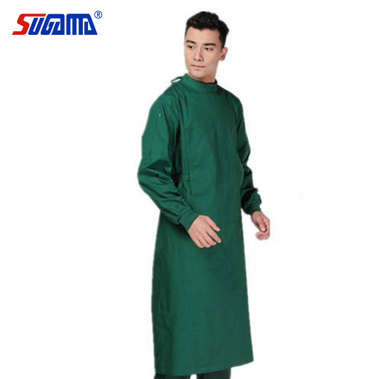 Blue Color SMS Reinforced Waterproof Blood Fluid Resistant Disposable Surgical Gown