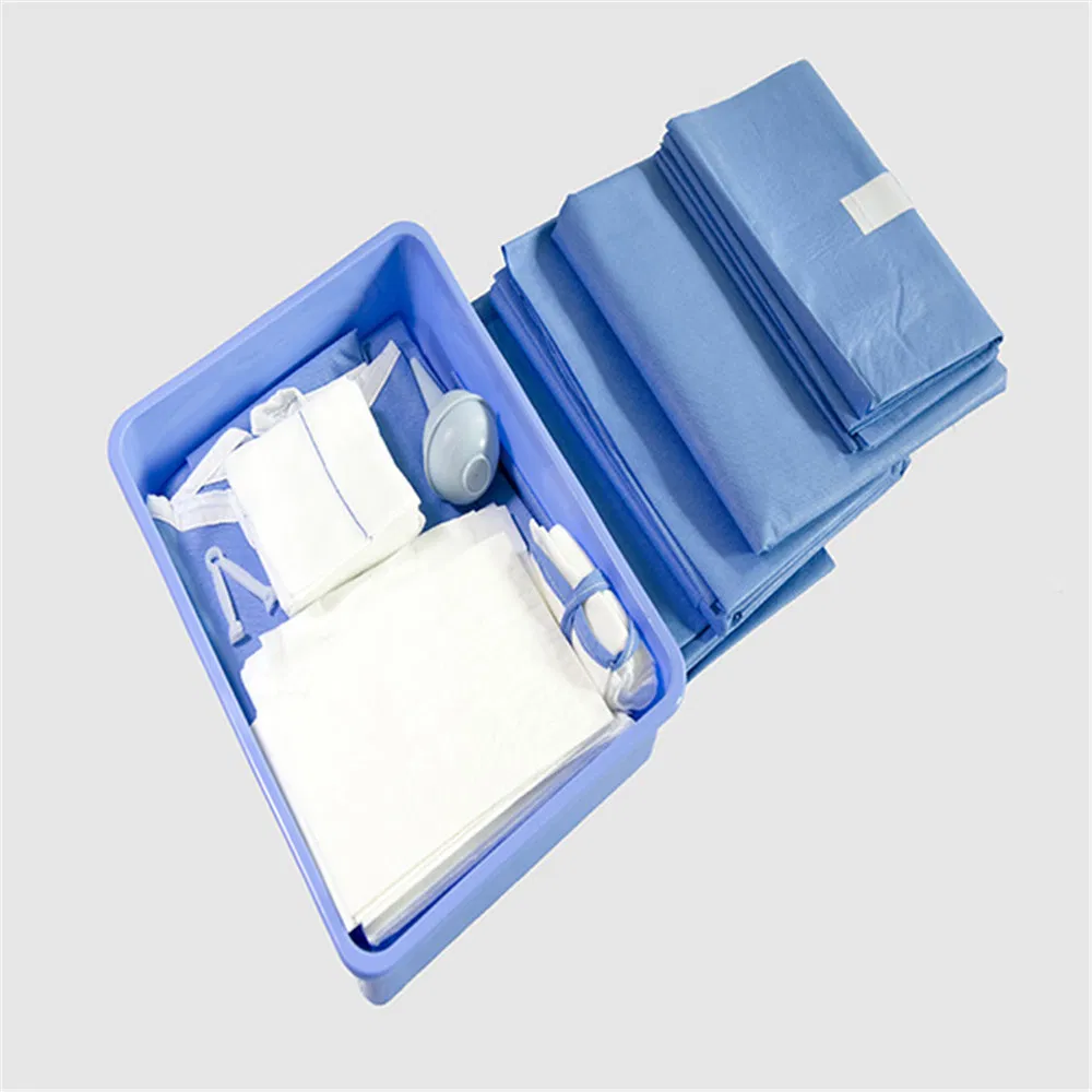 Fast Delivery Sterilize Disposable Standard Fenestrated Cesarean Surgical Kit Drape Set with Hole for Hospital