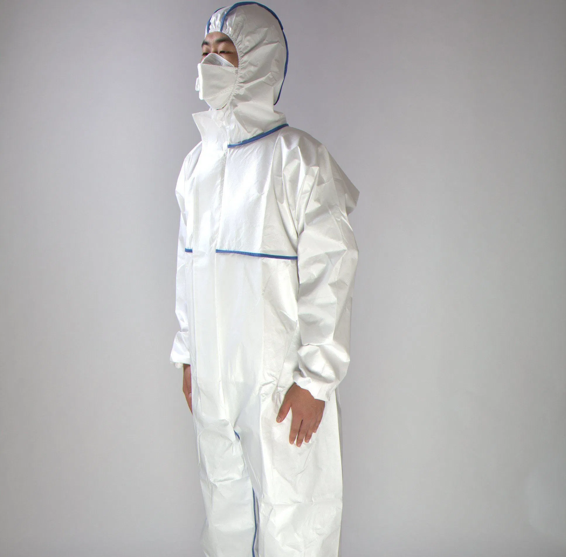 Safety Suit En14126 Disposable Coverall Suit Microporous Waterproof and Breathable Protective Clothing
