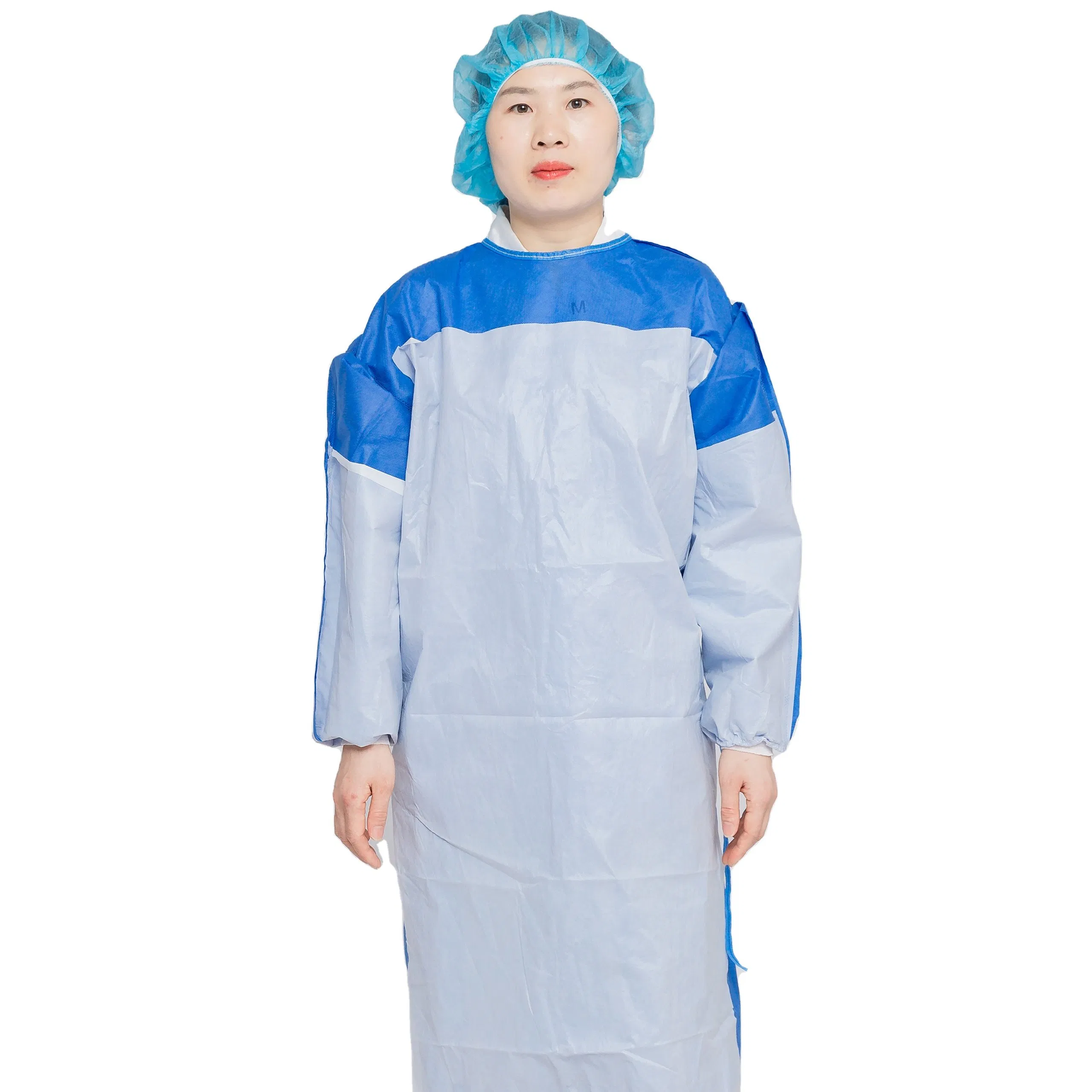 Disposable SMS Medical Supply Reinforced Surgical Gown Isolation Gown Lab Coat Protective Clothing for Hospital Emergency Use