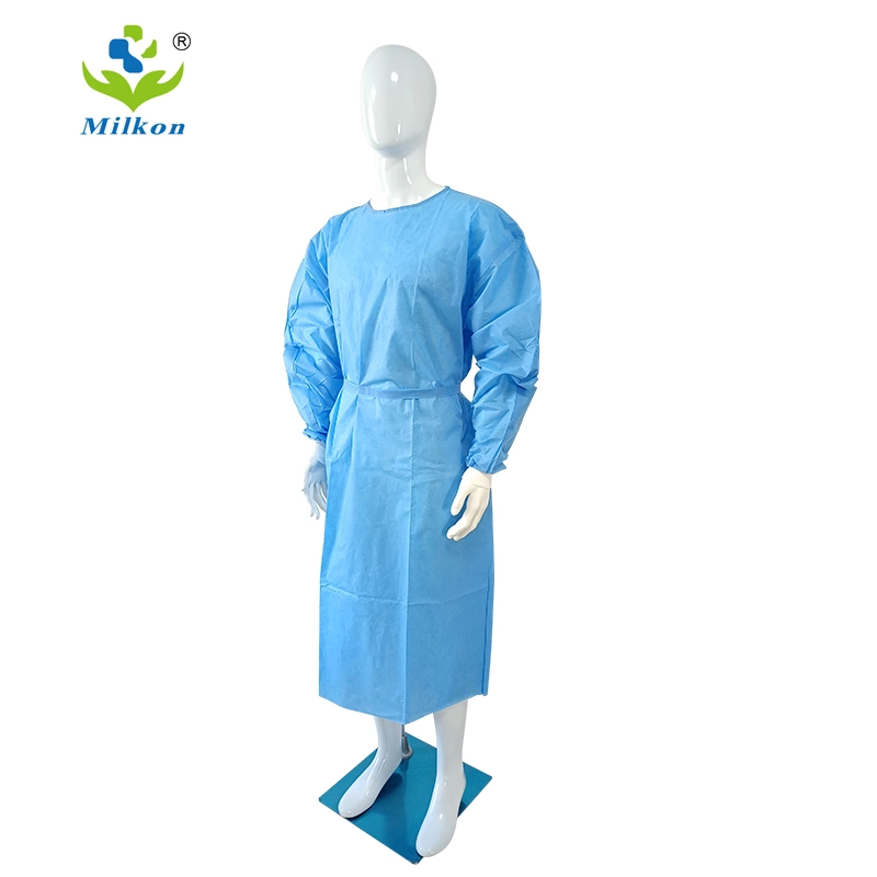 Knitted Cuffs AAMI Standard Level 1/2/3 Non Woven Disposable Medical Surgical Isolation Gown Hospital Apron