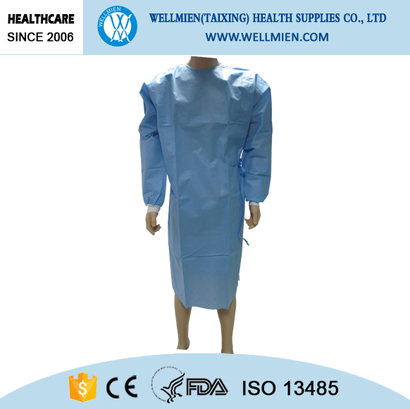 Disposable Ultrasonic Bounding Reinforced Surgical Gown with Knitted Cuff