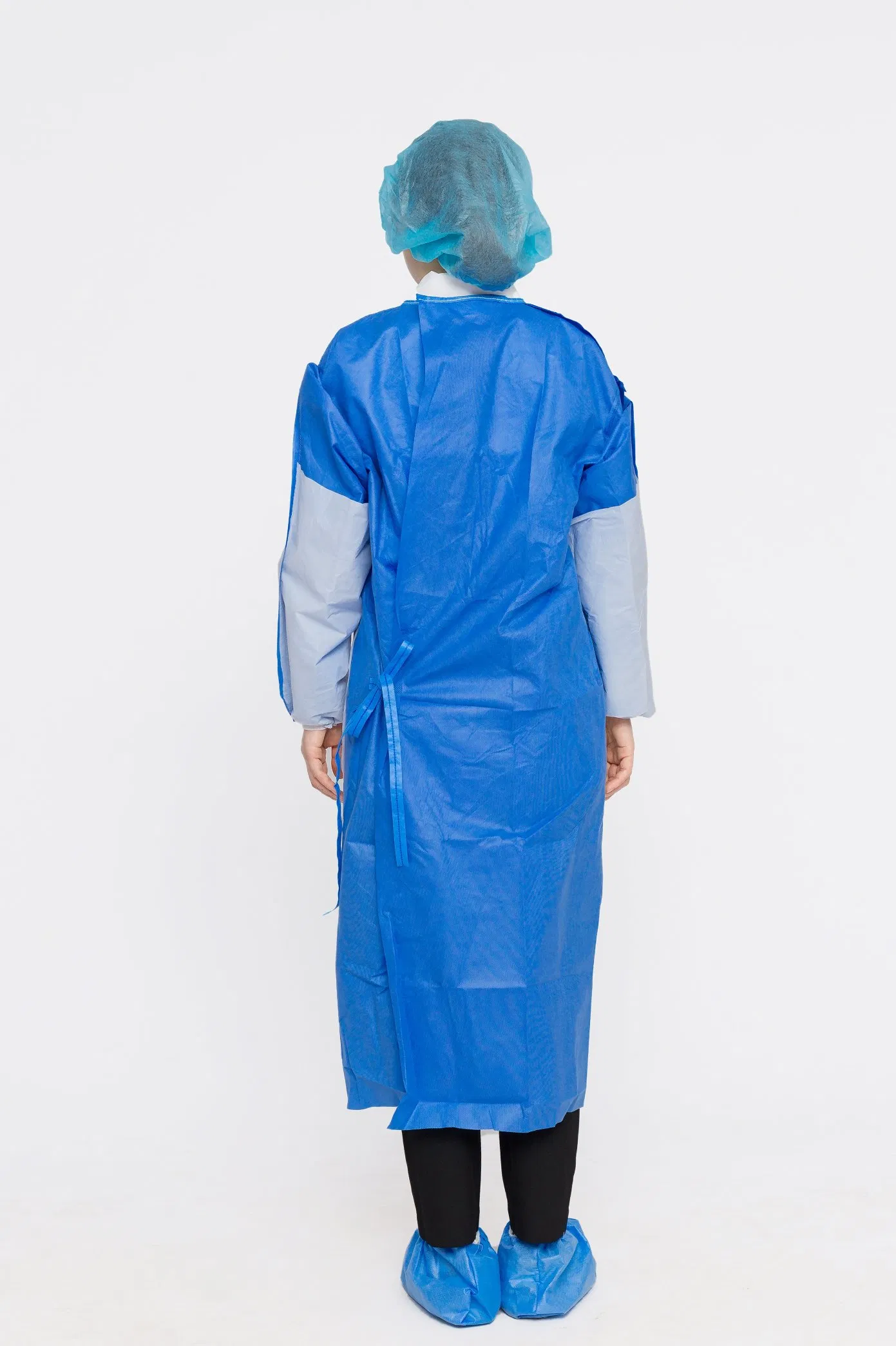 Disposable SMS Medical Supply Reinforced Surgical Gown Isolation Gown Lab Coat Protective Clothing for Hospital Emergency Use