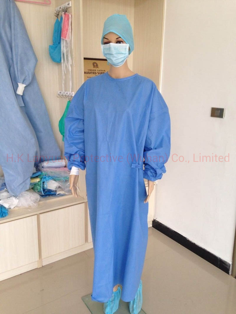 Impervious Disposable Sterile Isolation Medical Waterproof SMS Protective Surgical Gown