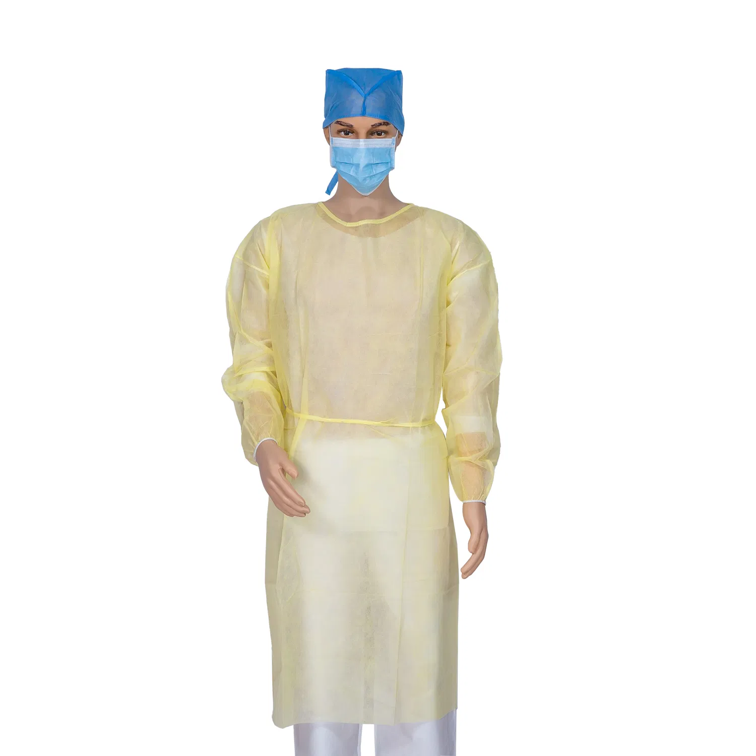Medical Disposable Breathable Non-Woven Spunbound/SMS/CPE Isolation Gowns