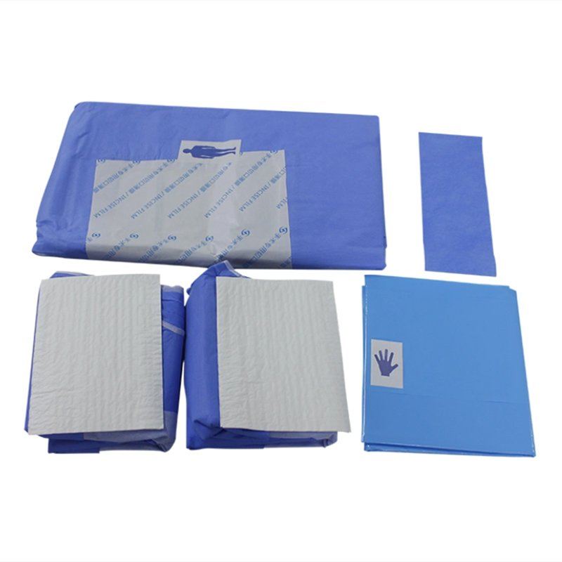 SJ Surgical Lap Drape Packs Sterile Medical Nonwoven Disposable Laparotomy Kits for Ventral Operation OEM Wholesale