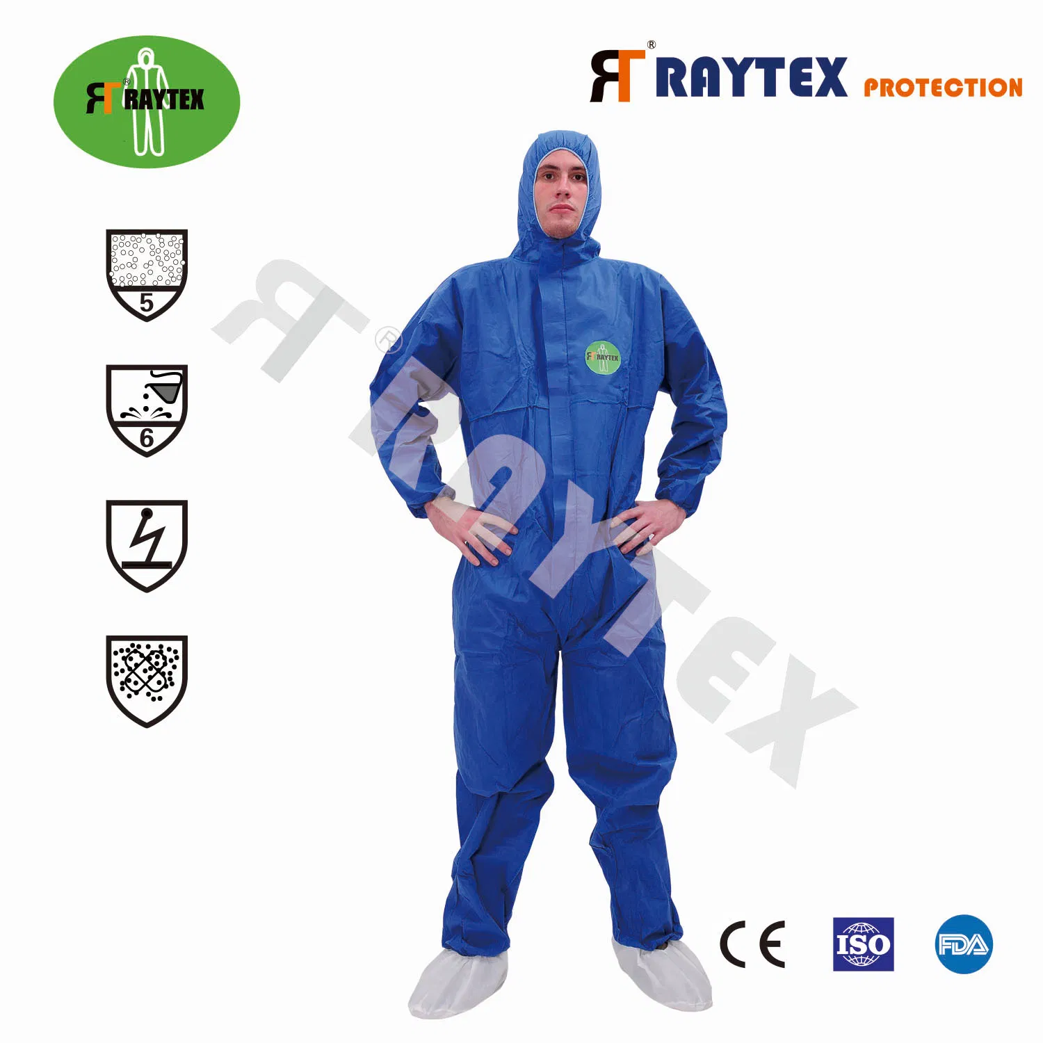 High Quality Disposable SMS Coverall for Food Industry Using Nonwoven Disposable Protective Gown Garment Workwear Coat Coverall Blue and White Are Avaliable