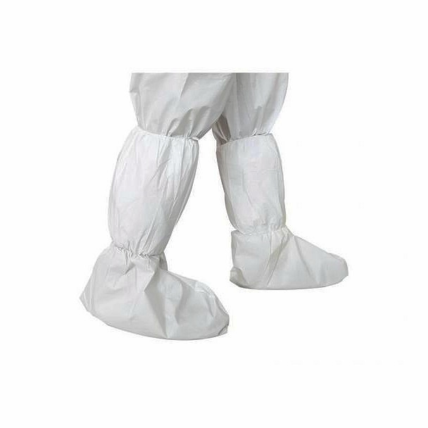 Medical PP Non Woven Isolation Boot Cover with Blue Adhesive Tape, Waterproof Hospital Epidemic Prevention Station Non-Woven Long Protective Shoes Covers