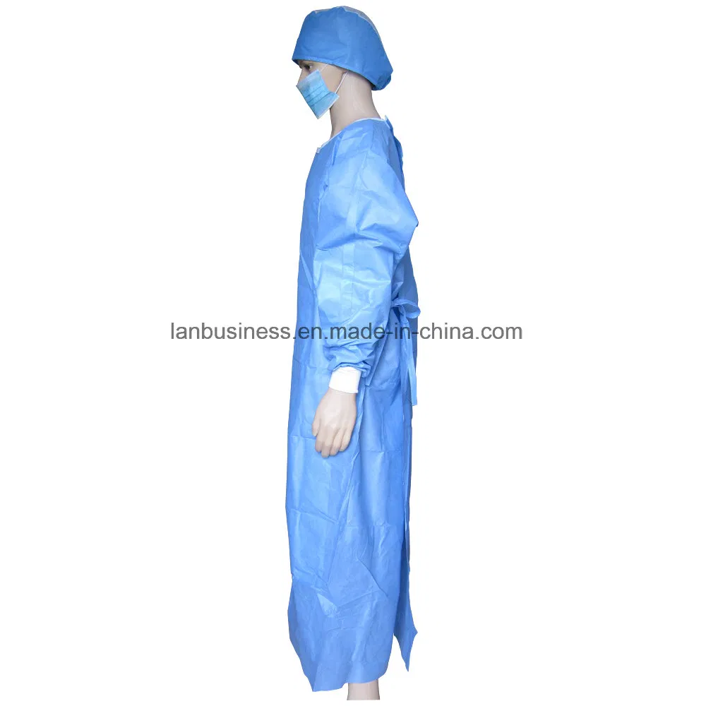 Reinforced SMS Breathable Surgical Gown with Knitted Cuffs