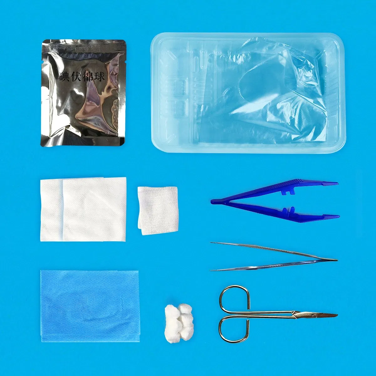 Medical Grade Sterile Wound Dressing Set--Suture Remove Kit with a Tray