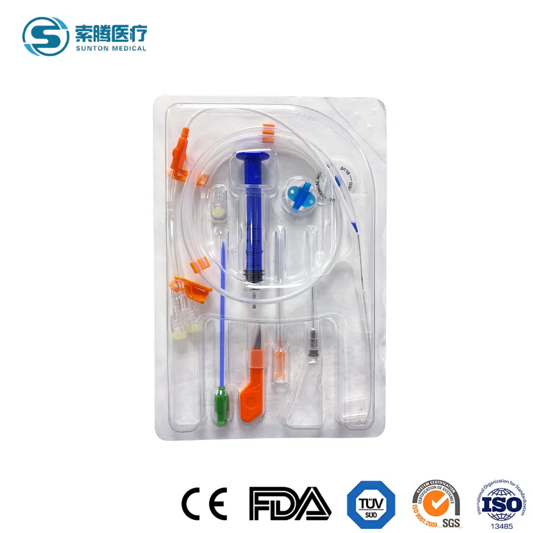 Sunton High-Quality China Surgical Double Lumen CVC Catheter Kit Suppliers Disposable Medical Triple Lumen Central Venous Catheter CVC Catheter Kit for Venous
