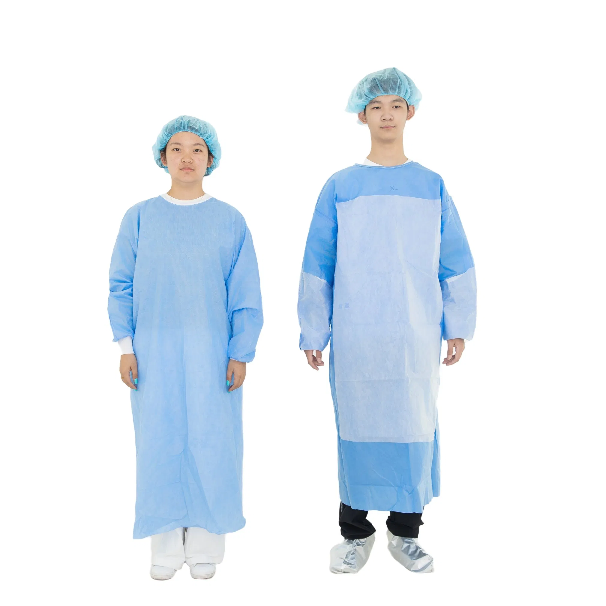 Disposable Lab Coat Medical Grade Isolation Gown Reinforced Waterproof Surgical Gown Medical Supply for Hospital Dental Clinic Use