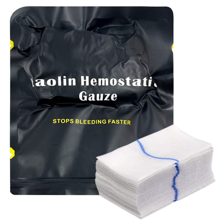 [Gauze-002] High Quality Sterile Surgical Non Woven Hemostatic Gauze Z Fold with Kaolin Chitosan for Tactical First Aid Kit for Medical Care