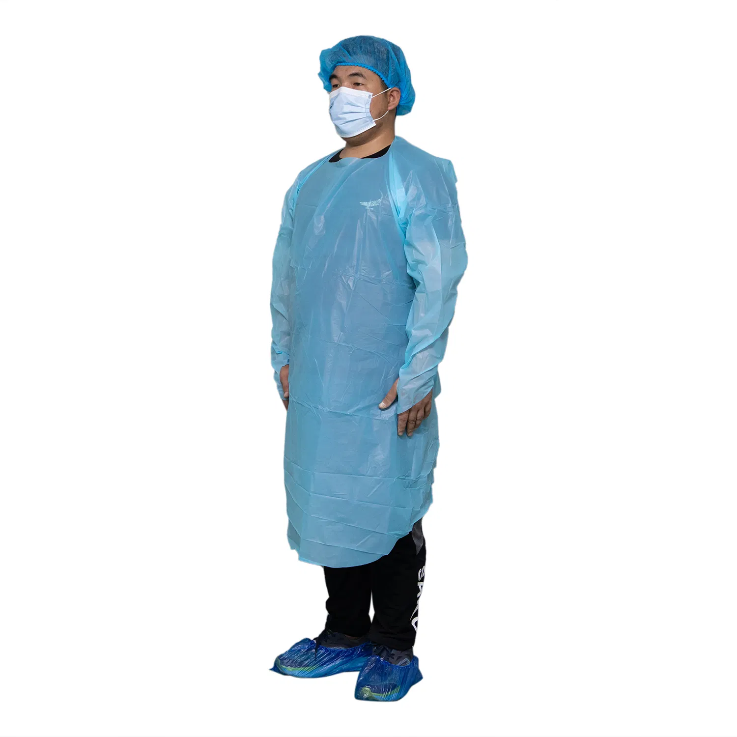 Standard Reinforced Disposable Surgical Non Woven Waterproof CPE Gown with Thumb Loop