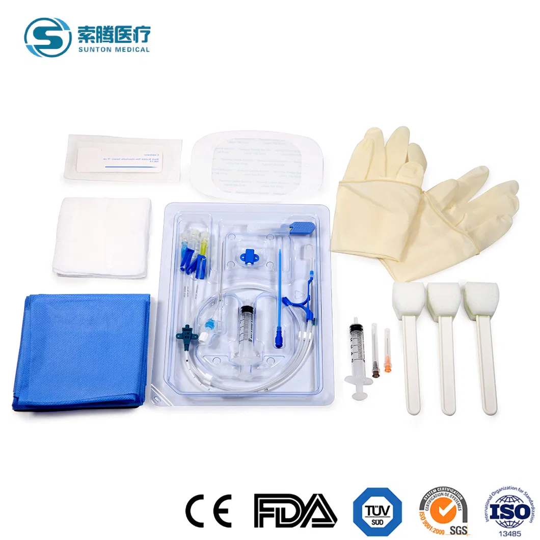 Sunton High-Quality Multi Lumen Surgical Grade Central Venous Catheter Kit Factory OEM Customized Cheap Price Child Sterile CVC Catheter Kit China