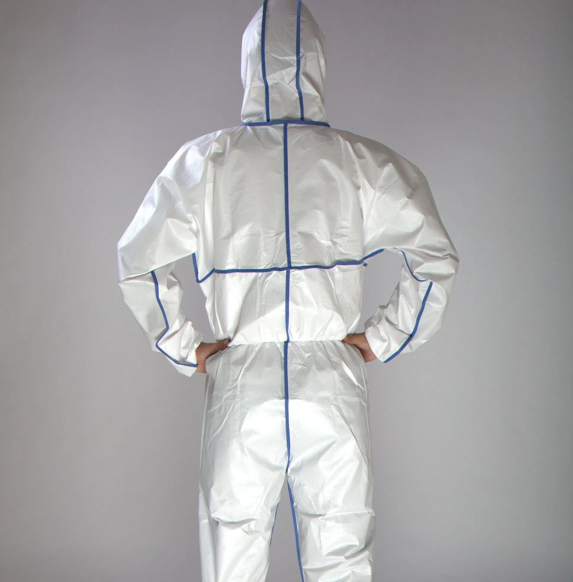 Safety Suit En14126 Disposable Coverall Suit Microporous Waterproof and Breathable Protective Clothing