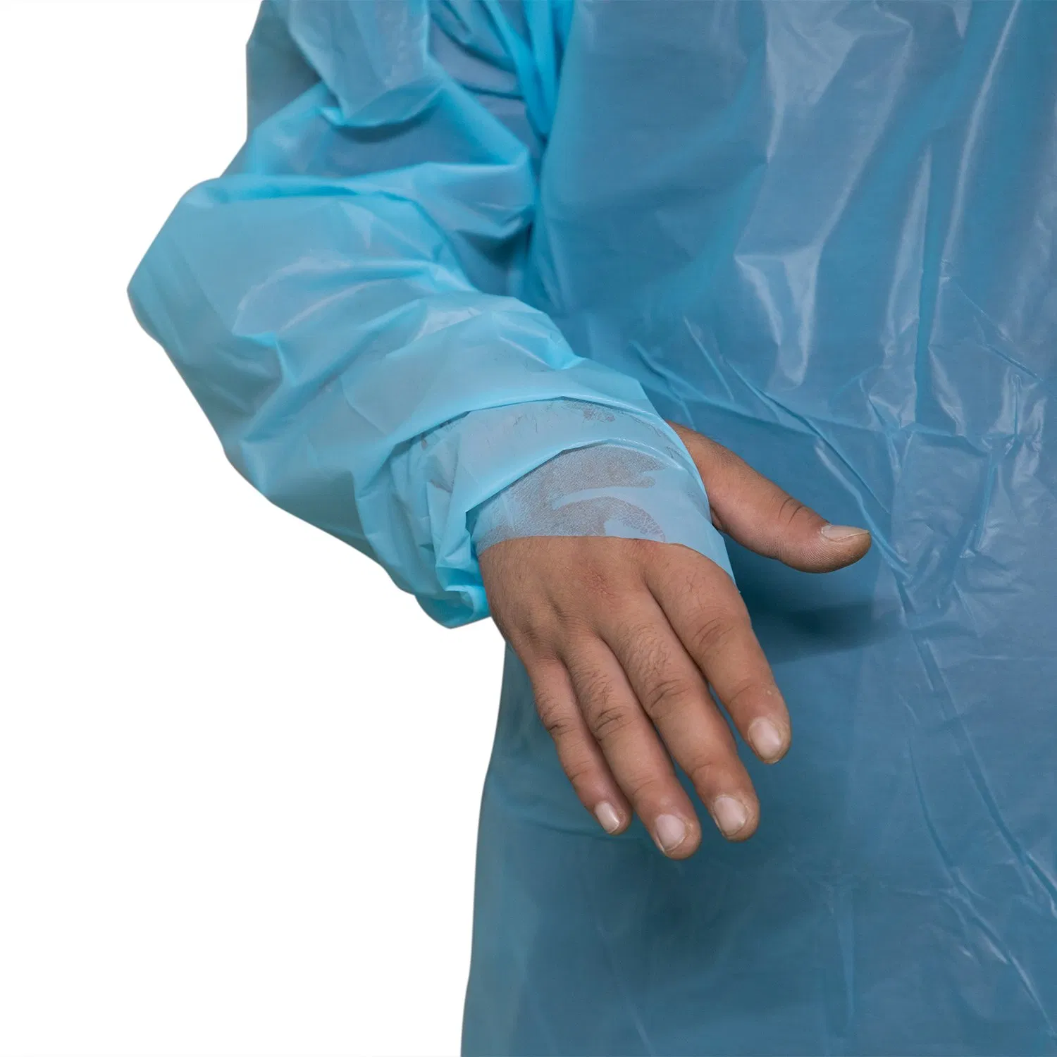 Standard Reinforced Disposable Surgical Non Woven Waterproof CPE Gown with Thumb Loop